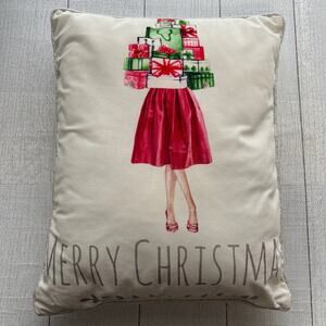 Christmas Retro Fashion Lady Shopping Pillow